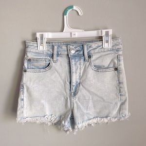 American Eagle Outfitters Light Wash High Rise Jean Shorts